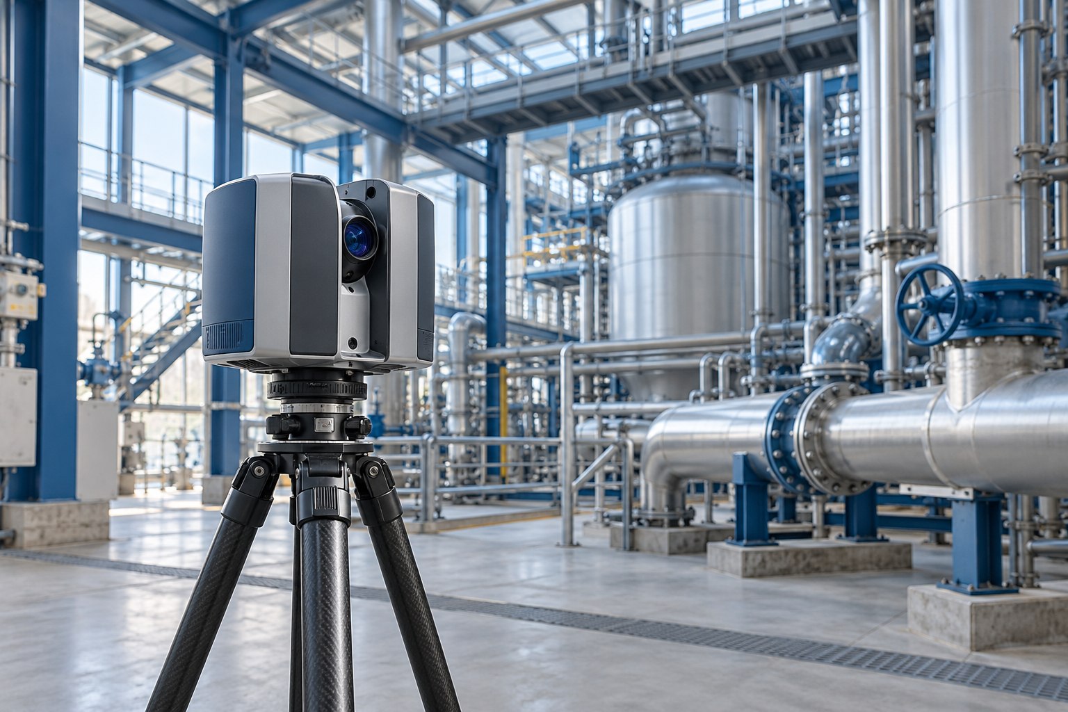 Illustrative laser scanning equipment in an industrial environment